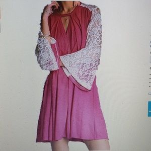 Umgee Bell sleeve Lace Dress Boho New